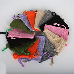Bulk Cotton Linen Bag with Drawstring Closure Small Bags Bodhi Disc Pearl Accessory Pouch Jewelry Accessory Bags Hot Sale Direct Sale