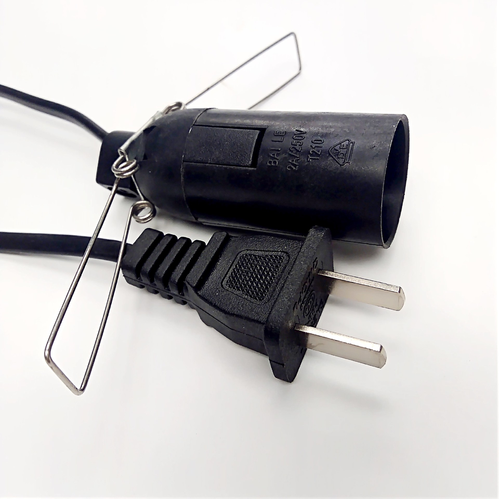 美规盐灯线家用开关国标两芯电源线调光开关线E14灯头线