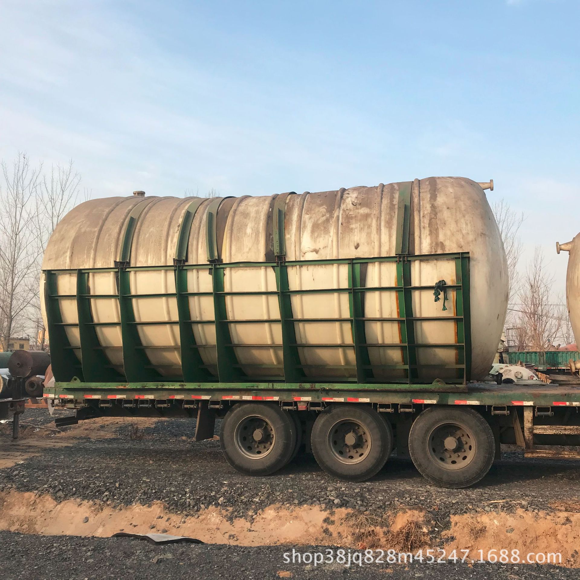 低价出售二手PE20吨卧式储罐 二手塑料储罐 二手卧式20立方塑料罐