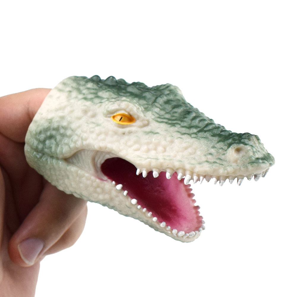 Cross-border sourcing TPR plastic cement grey crocodile Finger Means even Toys Storytelling prop