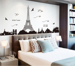 廠家直供批發新款時尚客廳臥室沙發背景貼畫巴黎埃菲爾鐵塔KK049