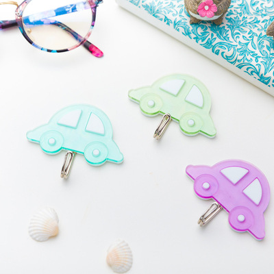 2019新款2个装可爱卡通粘钩多用途免钉 新款创意厨房浴室挂钩批发