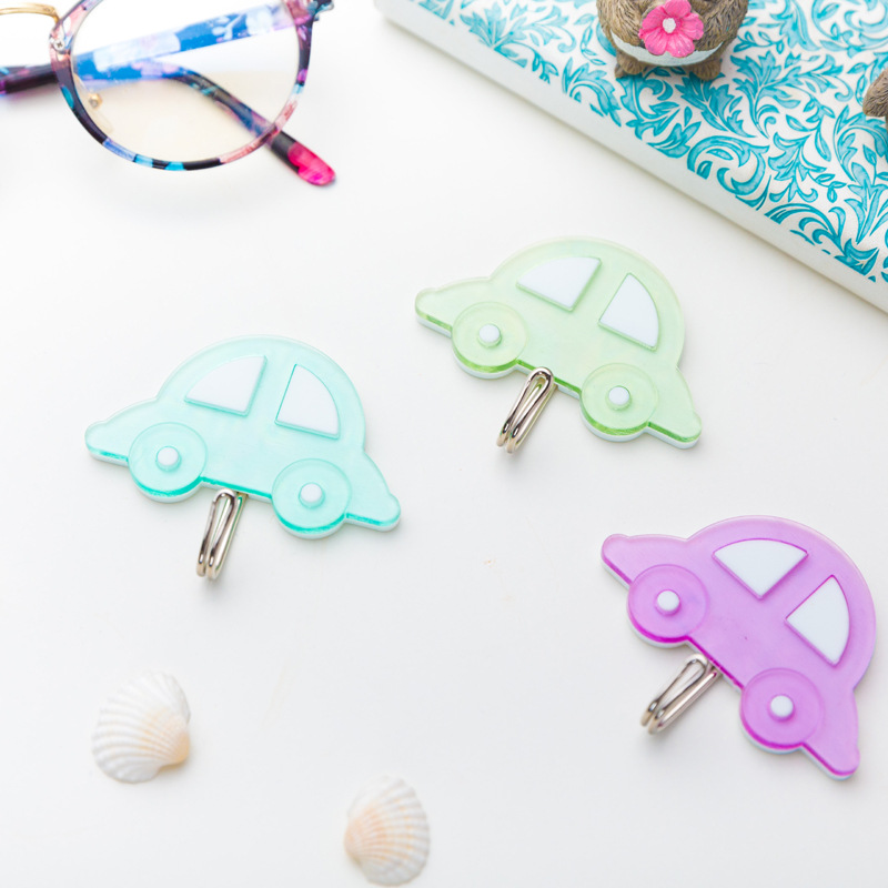 2019新款2个装可爱卡通粘钩多用途免钉 新款创意厨房浴室挂钩批发