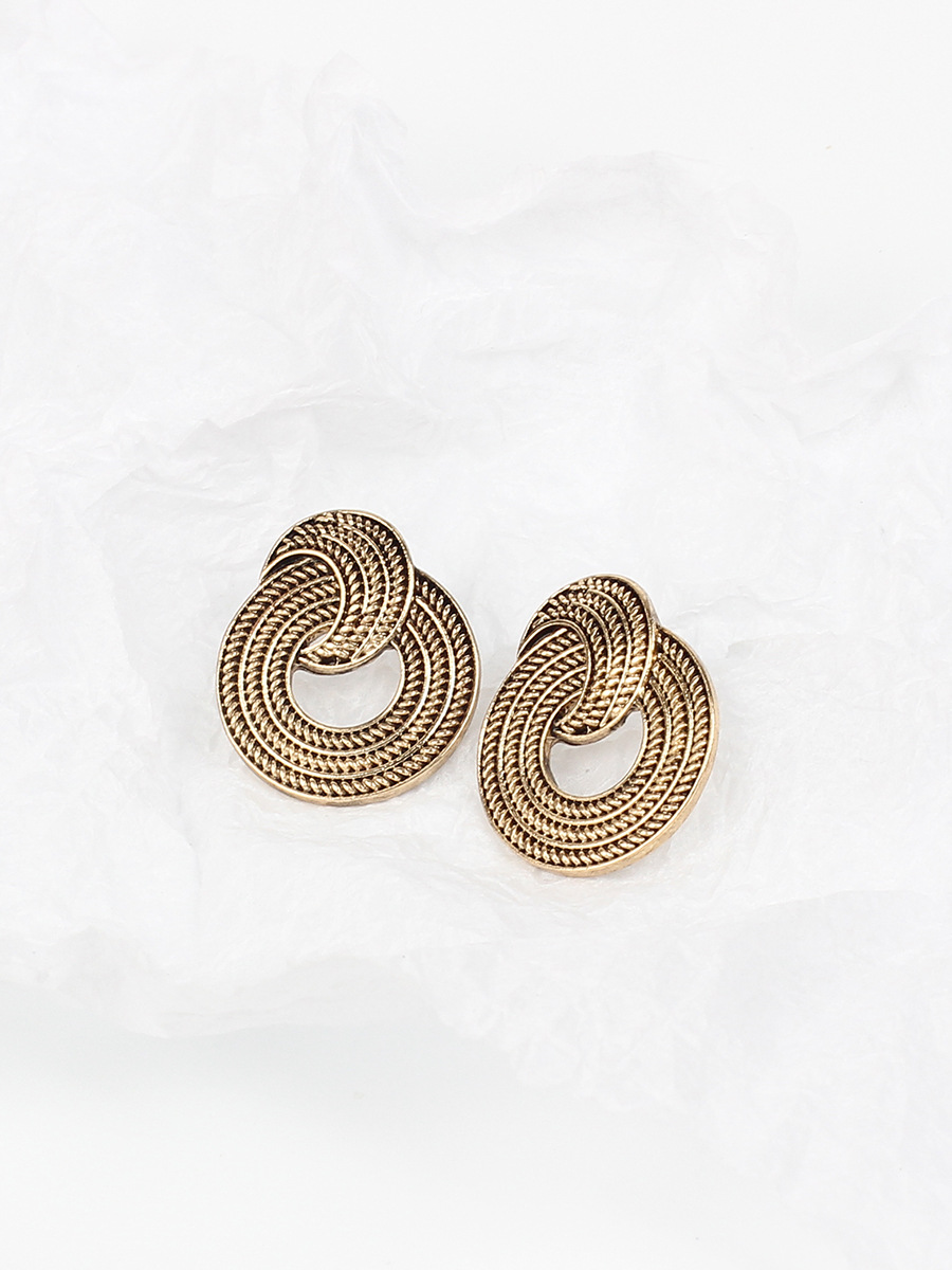Women'S Gender Hot Style Retro Geometric Circle Ethnic Style Earrings