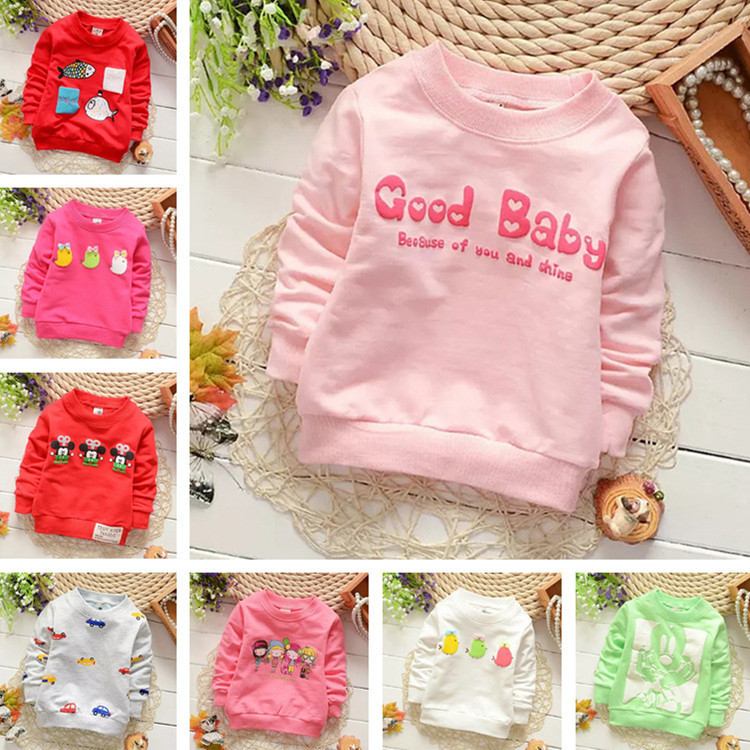 童卫衣2018秋冬季儿童上衣韩版加绒保暖圆领长袖衫卡通男女童卫衣