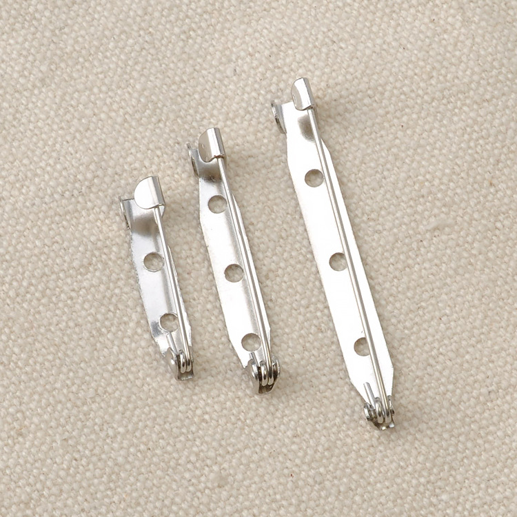 DIY发饰配件 简易银色安全别针胸针插针 手工粘贴材料 25/35/45mm|ms