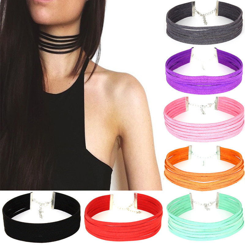 Punk Geometric Solid Color Pu Leather Women's Choker display picture 1