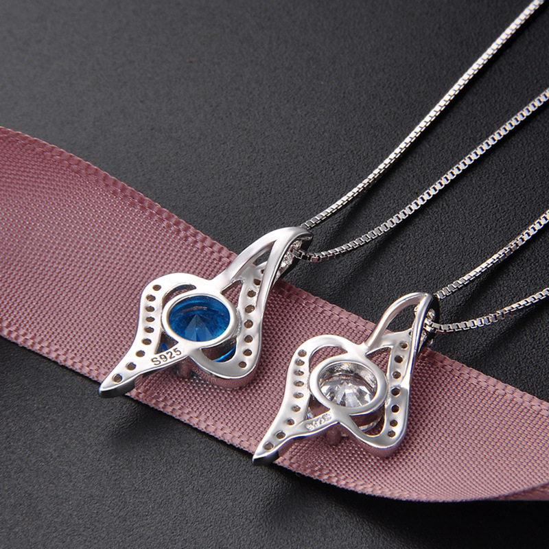 Multi-color ZIRCON collar de plata 925 joyería de moda clásica de las mujeres al por mayor colgante accesorios fuente fabricante