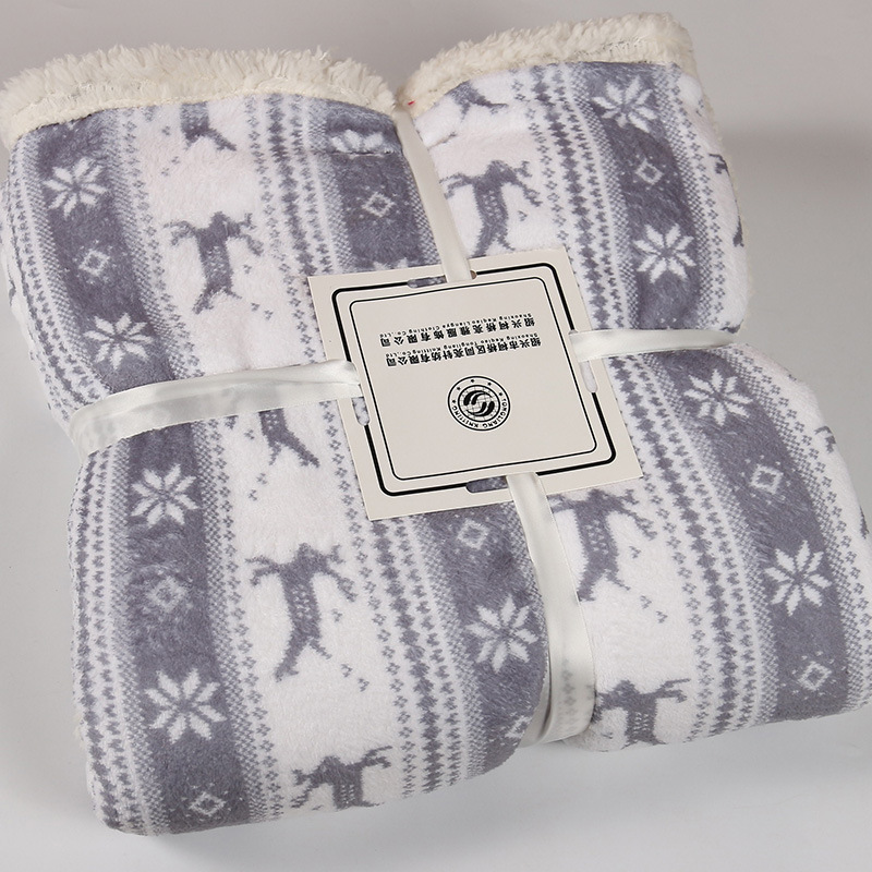 【新品】印花珊瑚绒毛毯 舒棉绒小被子 午休毯子加厚盖毯 批发