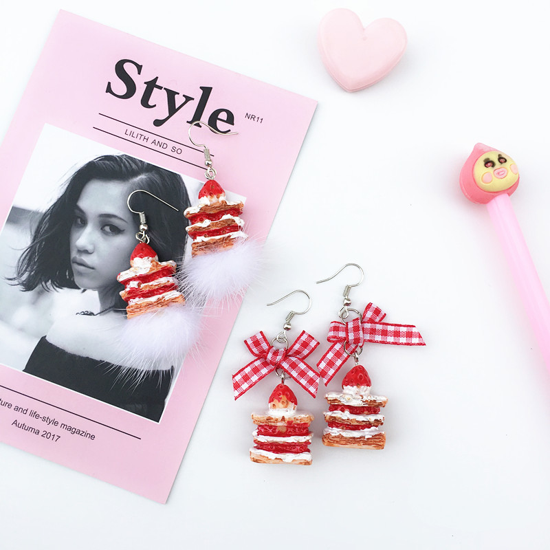 1 Pair Christmas Lady Bow Knot Cloth Drop Earrings display picture 5