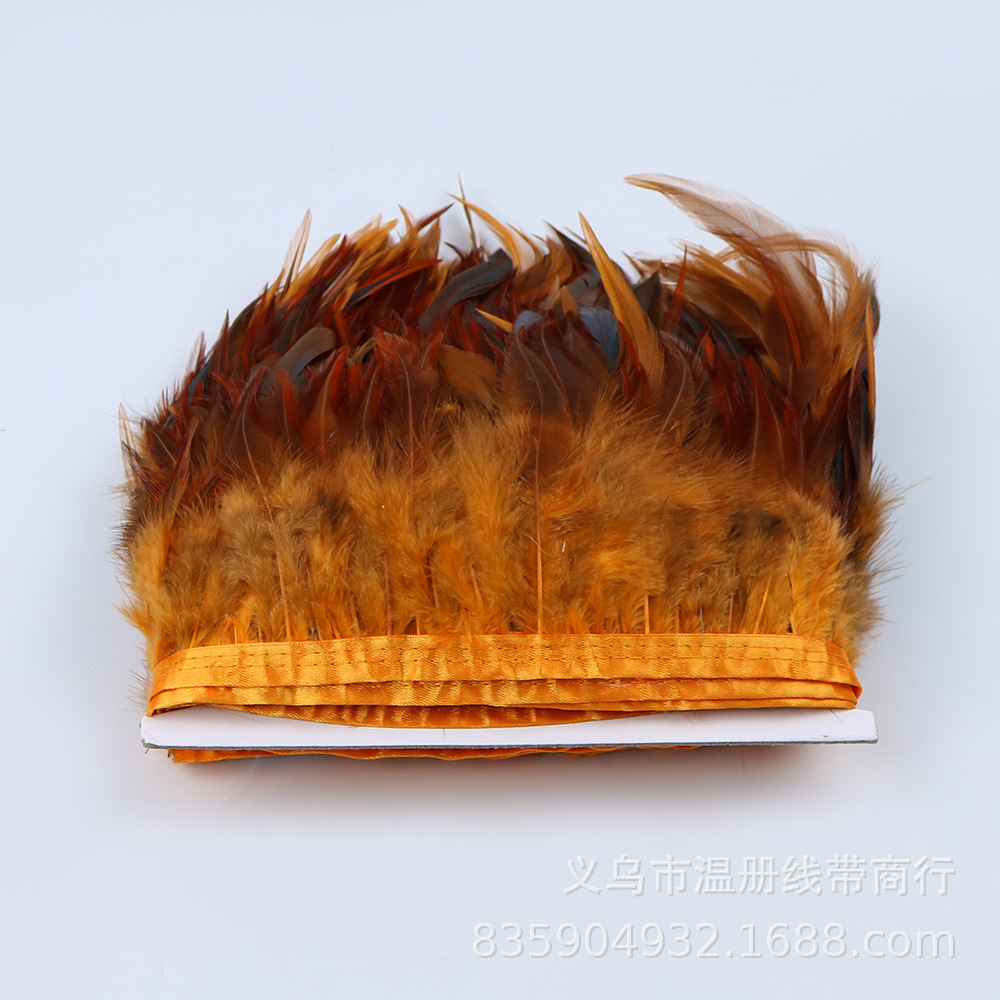 义乌温册羽毛现货热销鸡尖毛花边服装辅料拉丁舞配件耳环项链装饰详情图12