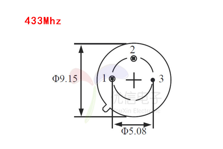直插晶振 R433A 433Mhz 圆形三脚 声表面谐振器-阿里巴巴