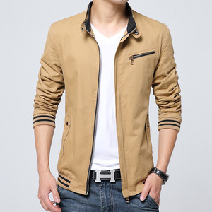 Spring and autumn thin men’s stand collar cotton wash coat casual work jacket man