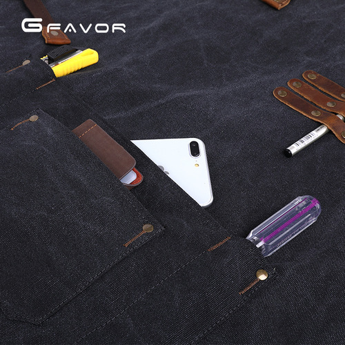 New 2024 Retro Tool Apron, Carpenter Painter Coffee Shop Canvas Apron Workshop Craftsman Apron