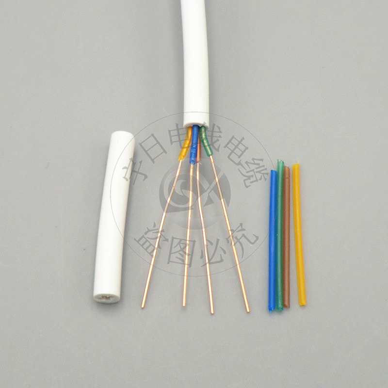 厂家直销 国标HYV4X0.4电话线4芯室内电话线纯铜四芯线足200米|ms