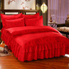 Thickening and grinding four piece bed skirt bedding double bed