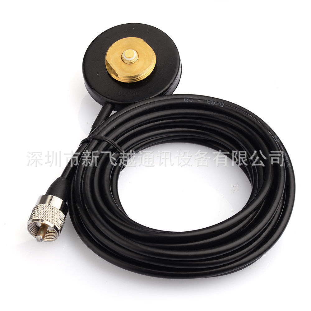 NMO吸盘带5米馈线 CB机车车台天线吸盘 直径5.5CM