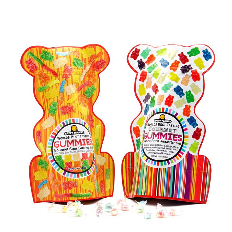 口香糖豆软糖果小熊形状饼干镀铝异型规则塑料包装小袋子镀铝袋子