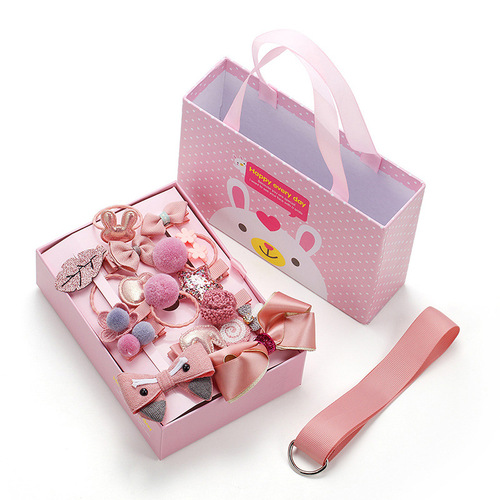 Korean style hair accessories, children's hairpins 18-piece set, girls' hair accessories, baby's cute hair ties, girls' hairpins, baby headbands