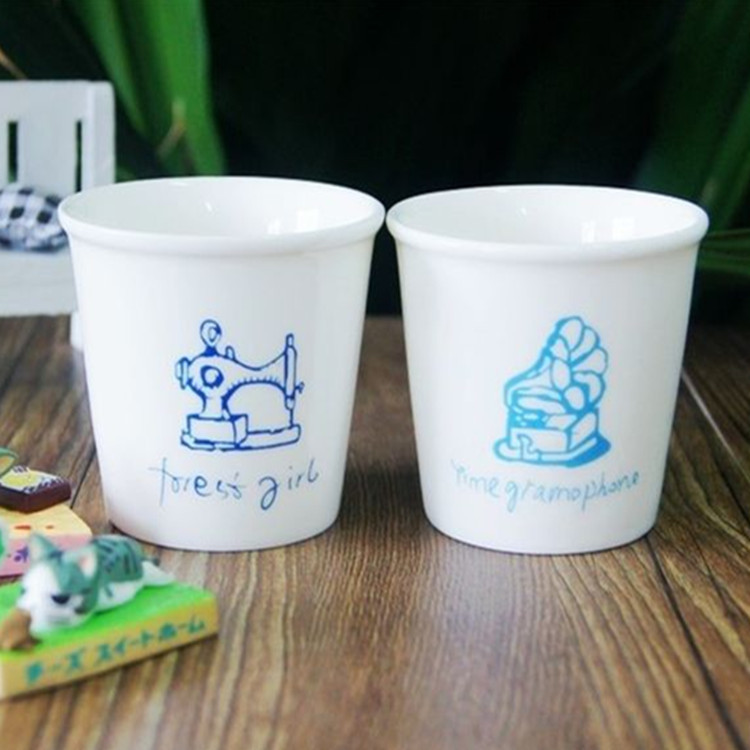 日式无把陶瓷杯磨砂马克杯定制高颜值早餐杯高品质咖啡杯出口欧洲