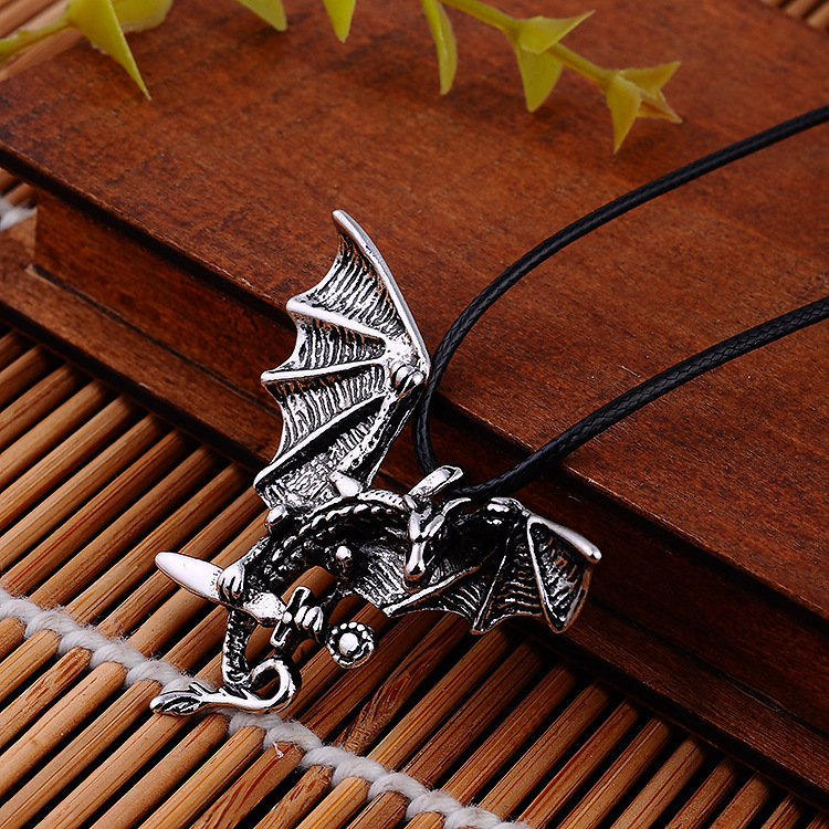 Magic Dragon Necklace Men's Titanium Steel Gothic Pendant_voghion.com