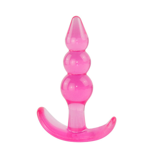 Backcourt supplies, three-bead backcourt plug, anchor type bead-shaped anal plug, female sex toys, foreign trade