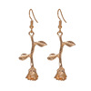 Advanced earrings, matte golden accessory, European style, high-quality style, bright catchy style