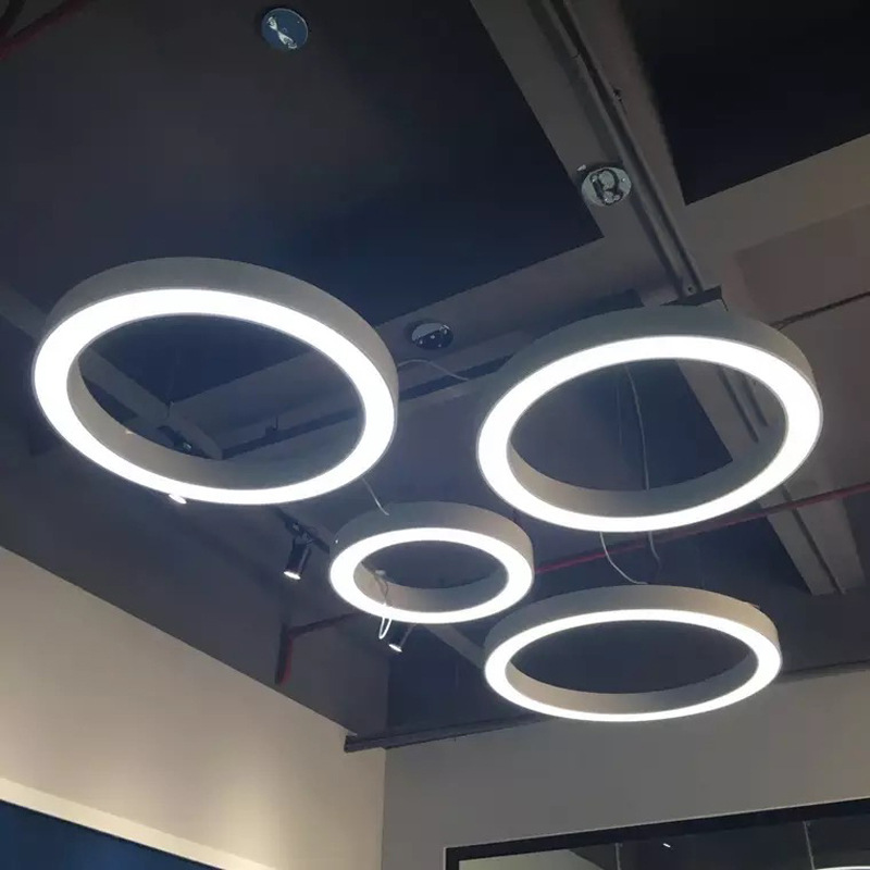 led吊灯空心圆办公室灯现代简约创意会议室餐厅环形灯圆形工装-阿里巴巴
