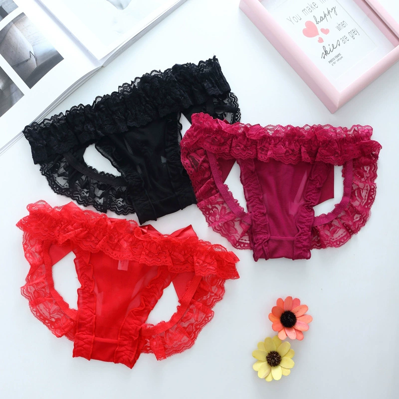 Mesh ladies underwear, low waist sexy transparent mesh panties, women's butt lifting, butt revealing briefs 8020
