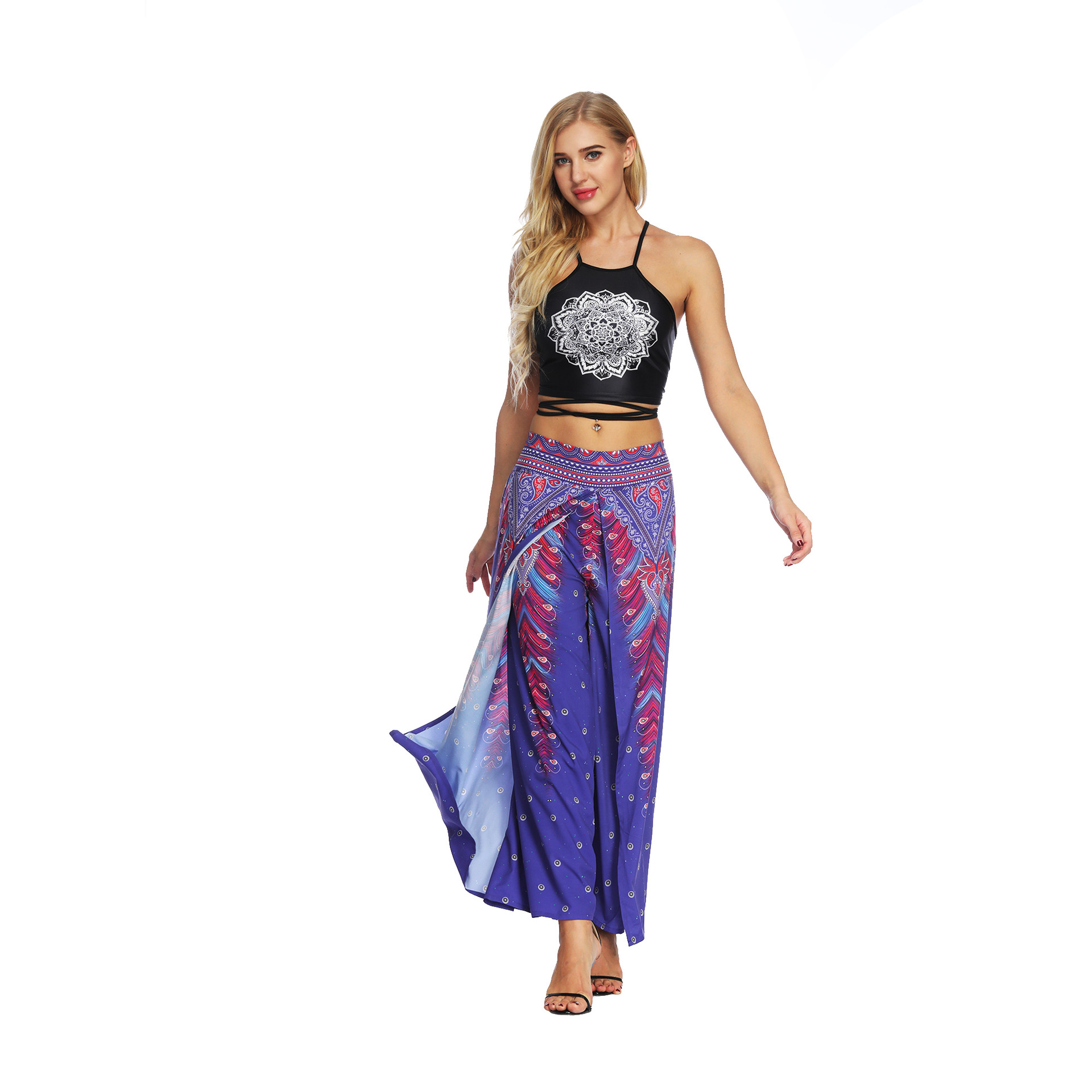 digital printing high-waist wide-leg pants wholesale women s clothing Nihaostyles NSMDF67677