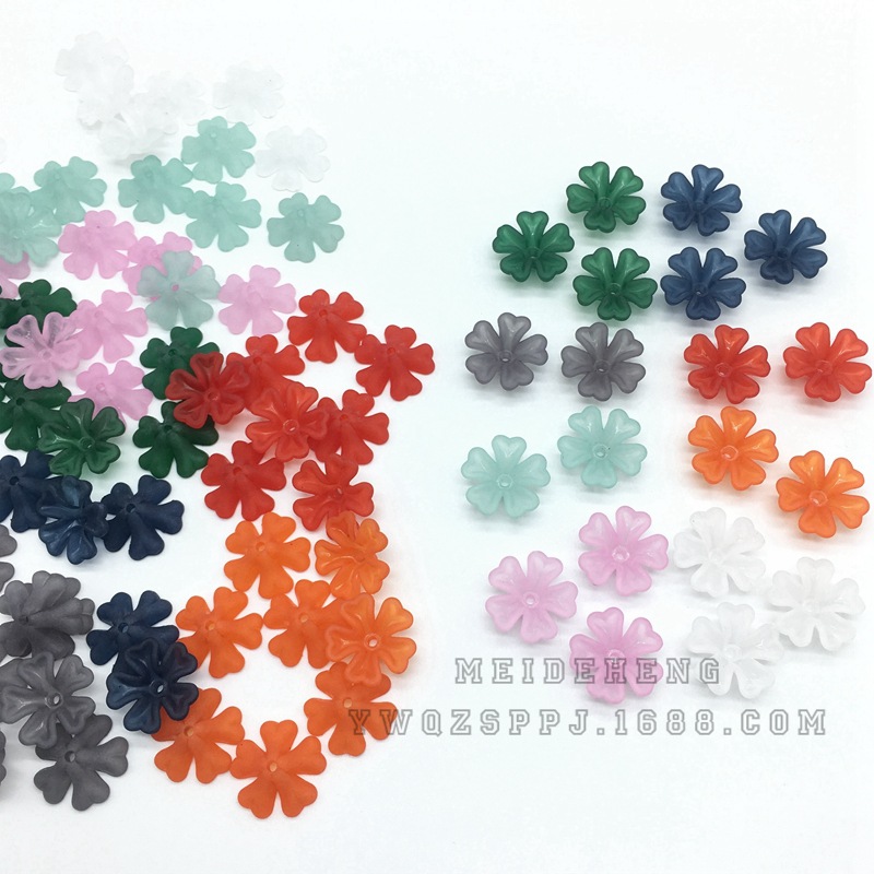 Ancient-style palace flower hairpins, lotus leaf flower acrylic frosted heart-shaped flower trays, bride's headwear, five-leaf flower hair accessories detail image 7