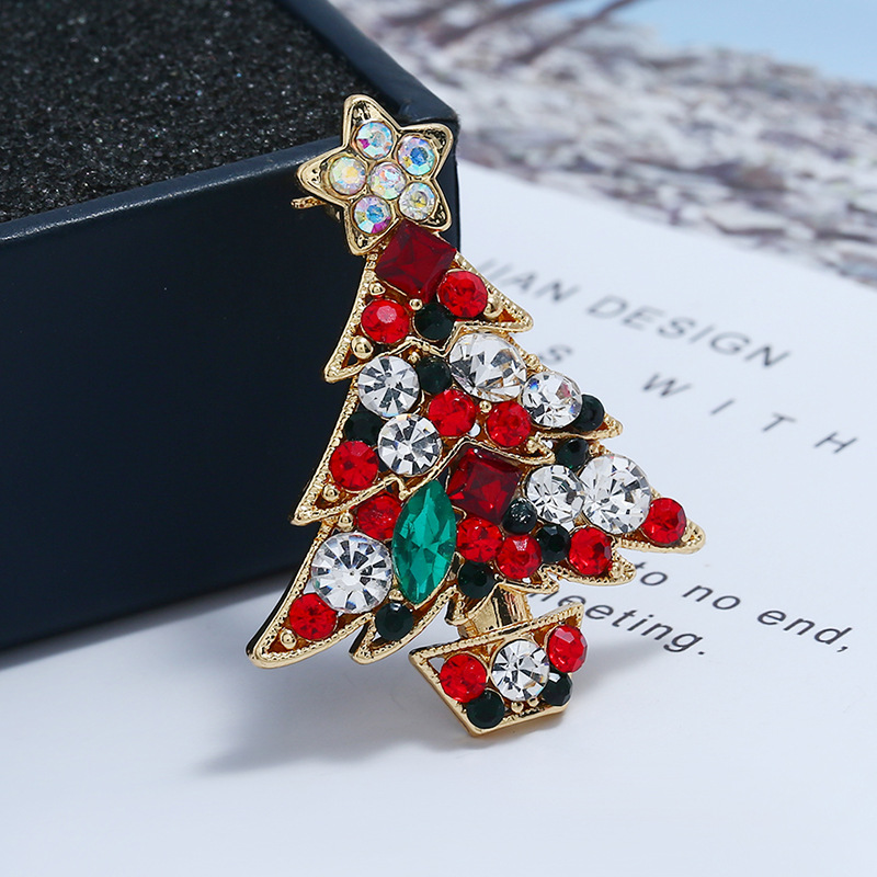 Fashion Christmas Tree Alloy Inlay Rhinestones Women's Brooches display picture 5