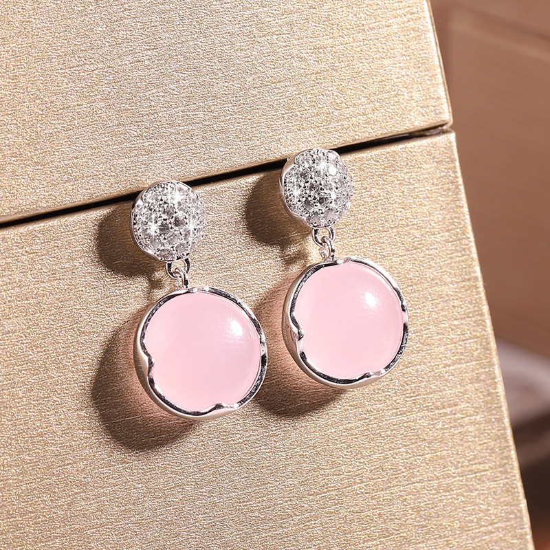 韩国耳环 925纯银针耳环 天然石耳环 韩国钻石耳钉耳坠 厂家定制