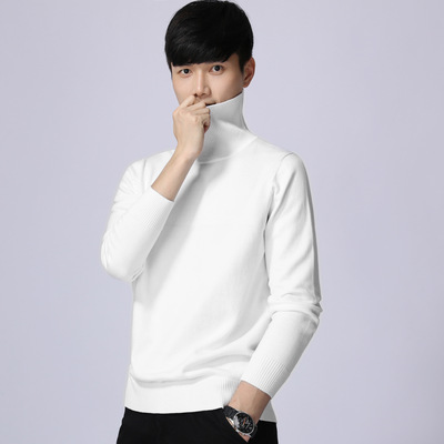 工廠直銷2018新款秋冬高領打底毛衣男韓版男式保暖針織衫長袖加厚