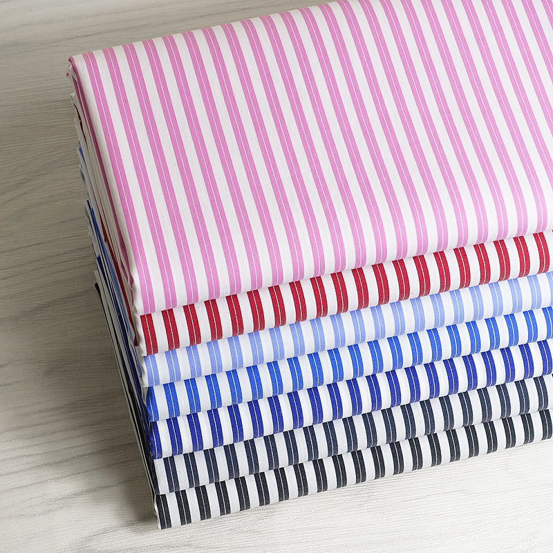 工厂直供二批 条纹色织布 高档衬衫面料40S秋冬时装用现货批发