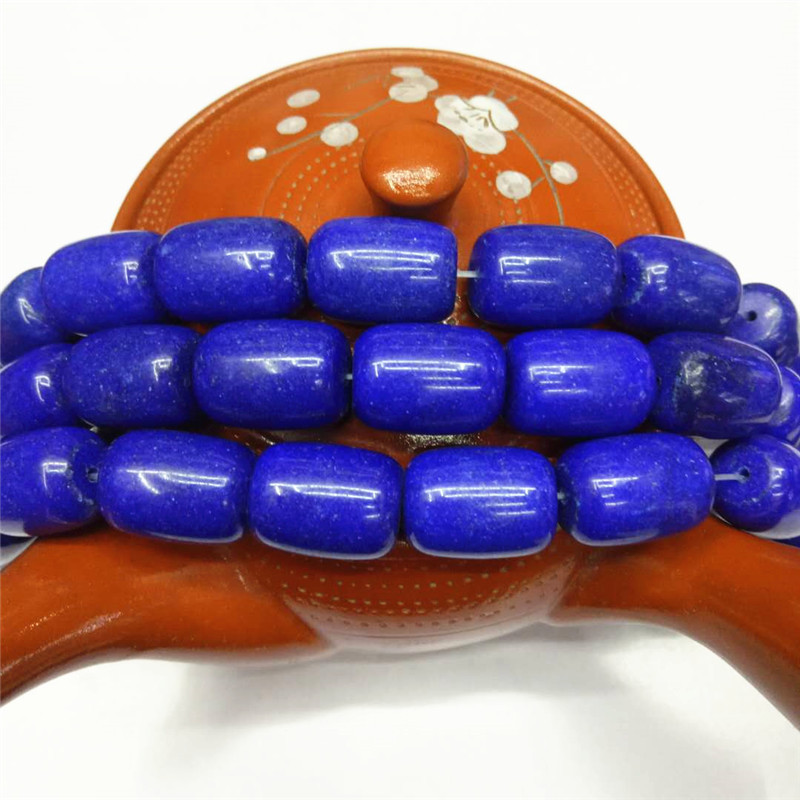 Factory direct sales of lapis lazuli bucket beads, loose beads, semi-finished products wholesale, DIY string beads, drum beads, jewelry matching beads, best-selling products detail image 2