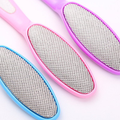 椭圆塑料柄双面搓脚板 不锈钢去死皮磨脚修脚去老茧工具指甲锉