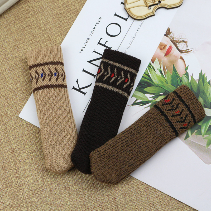 Cubierta de pie de mesa y silla de 24 piezas cubierta de pie de silla de punto de doble capa engrosada cubierta de pie de mesa y silla muda cubierta de pierna palillos cubierta de pie