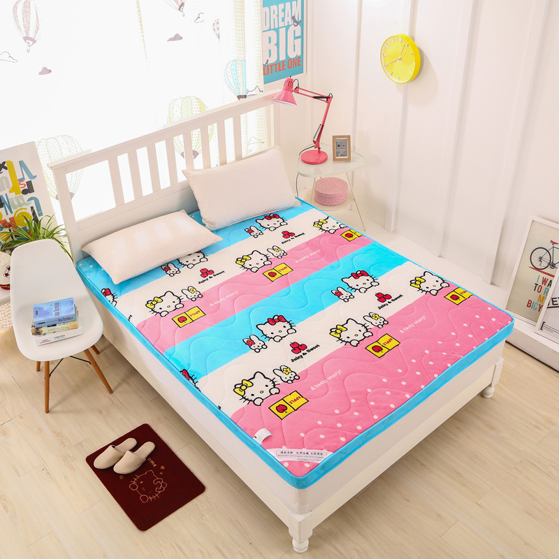 厂家直销 学生寝室床垫 印花法莱绒立体床垫 一件代发|ms