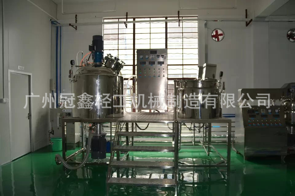 GX-E-500L真空均质乳化机 化妆品真空乳化锅 蒸汽加热乳化锅