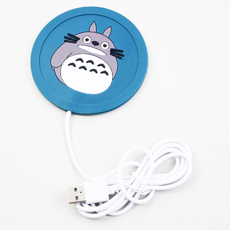 可爱卡通usb加热杯垫硅胶垫 创意动漫硅胶保温杯垫隔热垫可定制