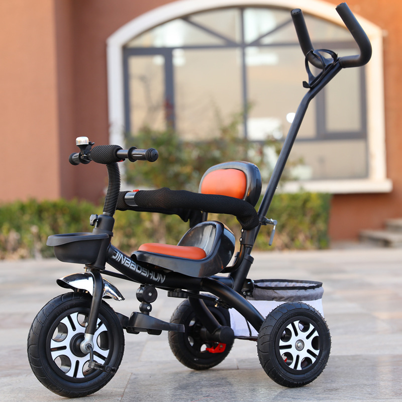 壹件代發帶娃溜娃神器 嬰兒童三輪車 軟座椅三合壹輕便鋼管手推車