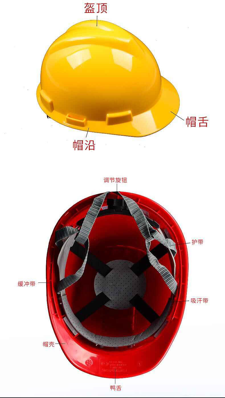 ABS高强度安全帽劳保头盔建筑安全帽支持印字工地防砸安全帽详情6