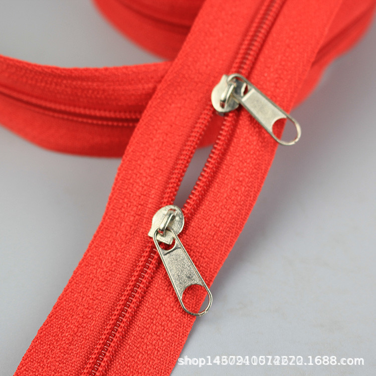 供应现货3号/5#双针单针码装尼龙拉链 服装被套专用拉链一捆起批