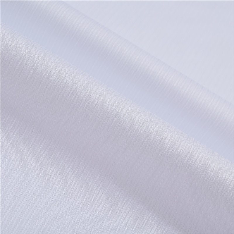 现货全棉漂白色提花衬衫面料 纯棉细条纹液氨免烫仿丝绸衬衣布料