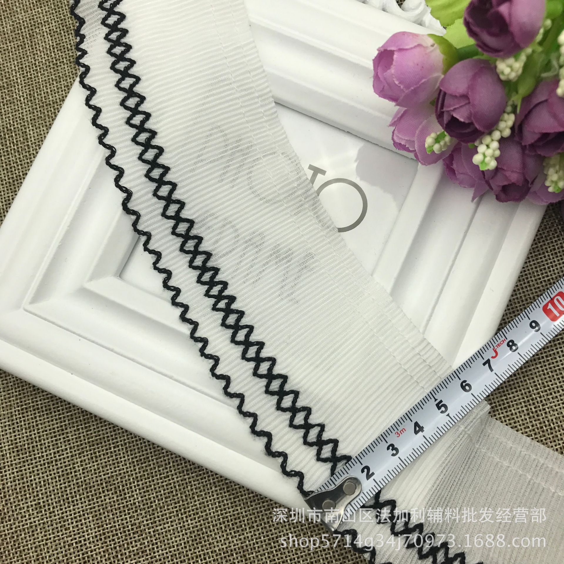 6公分雪纺褶皱曲牙八字狗牙波浪边服装花边辅料配饰外贸爆款