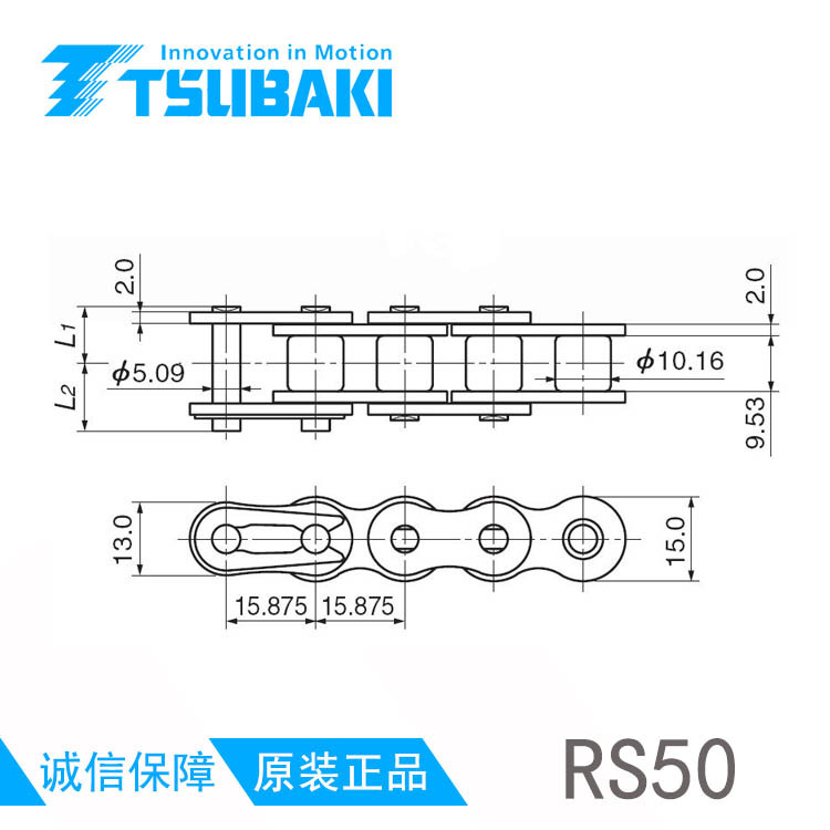 RS50，RS50-1，椿本链条，10A链条，日本链条，TSUBAKI,日本椿本