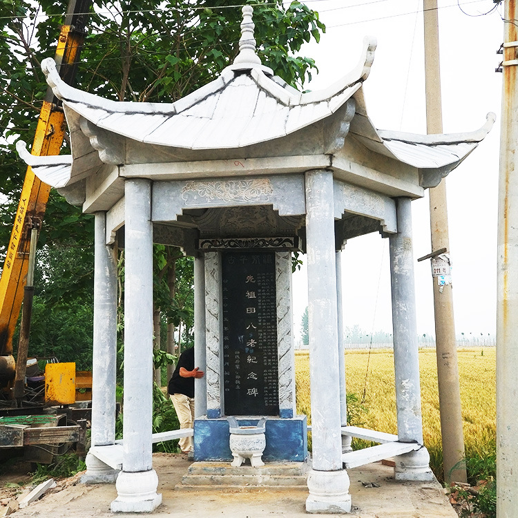 現貨供應別墅景觀石亭子戶外涼亭晚霞紅六角石亭子來圖定做