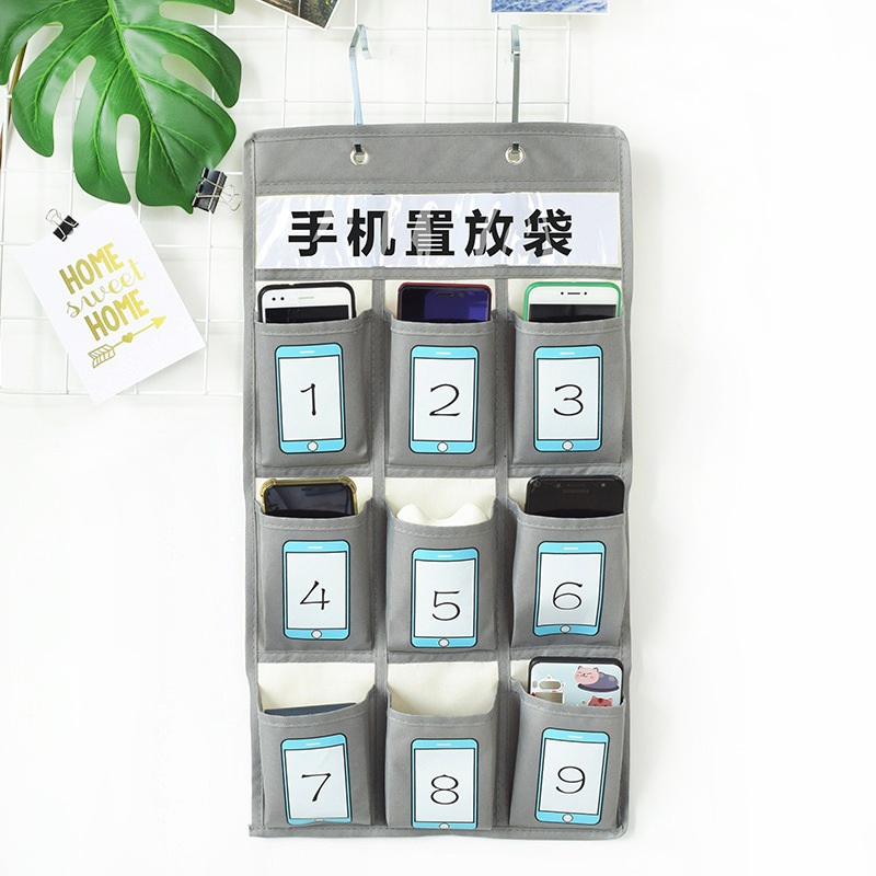 Amazon 20 Grid Class bolsa de teléfono móvil bolsa de almacenamiento detrás de la puerta bolsa de almacenamiento Tarjeta de aula bolsa de organización bolsa colgante no tejida