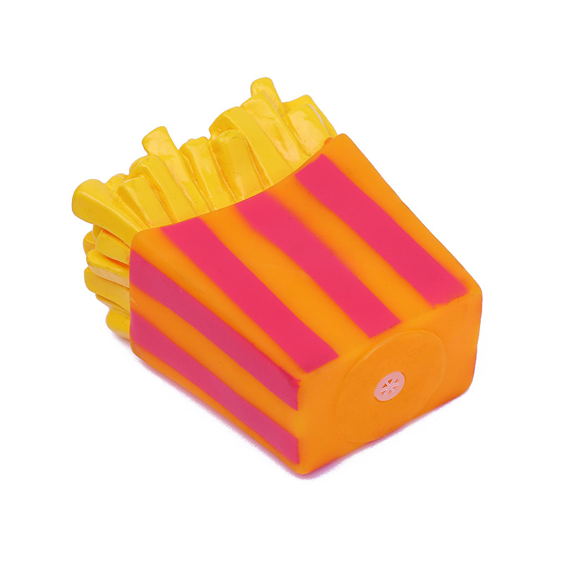 Fábrica al por mayor de vinilo mascota juego simulación papas fritas perro molar diente limpieza juguete peluche Golden Retriever perro juguete